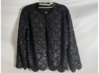 Vintage Black Sequin Evening Jacket