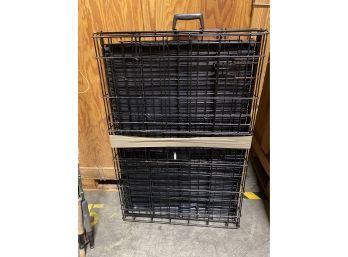 Large Black Metal Dog Crate With Cushion