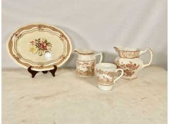 Furnival  & Rutland Ridgways Porcelain Pottery - 4 Pieces