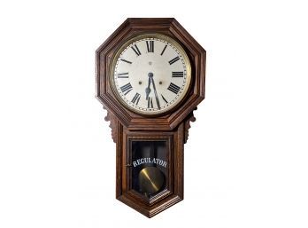 Finely Crafted 19th Century Ansonia Regulator Wall Clock