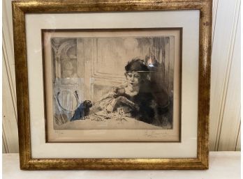 Framed Etching Pencil Signed And Numbered By The Artist, Aguste Brouet