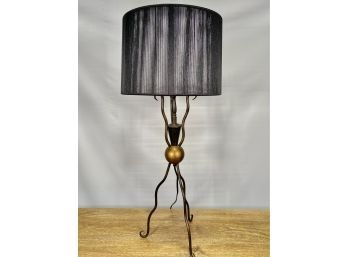 Black Metal Table Lamp With Black Shade