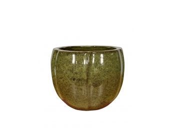 Green Glazed Terracotta Flower Pot