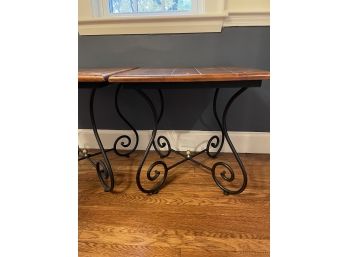 Wood And Wrought Iron End Tables (WAYLAND MA)