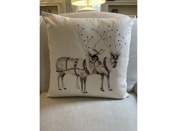 Reindeer With Holiday Lights Ox Bow Decor Pillow - Brand New (WAYLAND MA)
