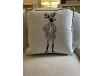 Reindeer In Argyles Ox Bow Decor Pillow - Brand New (WAYLAND MA)