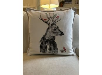 Reindeer With Scarf Ox Bow Decor Pillow - Brand New (WAYLAND MA)