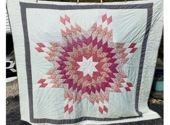 Traditional Antique Quilt - Lone Star - Queen Or Double - Native American Design