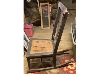 Wooden Rocking Chair With Cane Seat