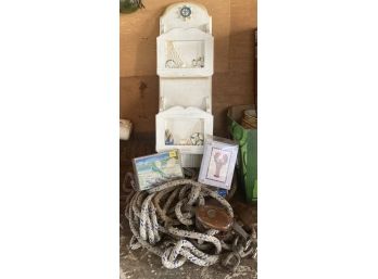 Nautical Haul - Mail Holder, 2 Boxes Of Cards And Rope With Pully System