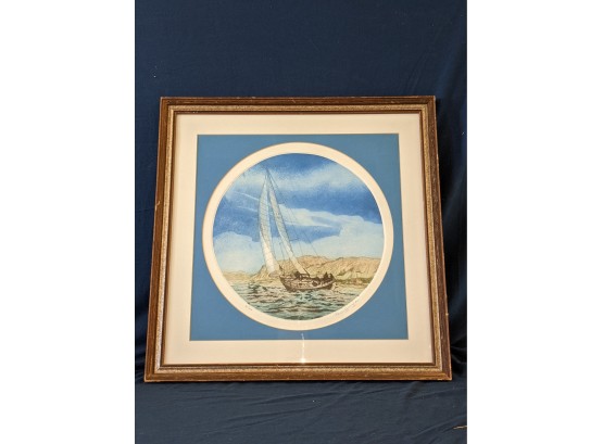 Paul Geygan Pencil Signed And Numbered Limited Edition Etching 'Sailing' Sailboat