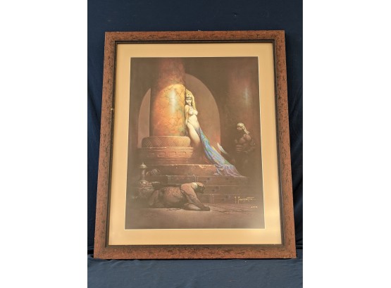 Fantasy Art Frank Frezetta 'Egyptian Queen' Signed And Dated Lithograph