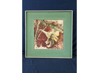 Vintage 1963 Dorothy Fay Rand Abstract Casein Painting 'Easter Lily' With Exhibition Tag Lancaster