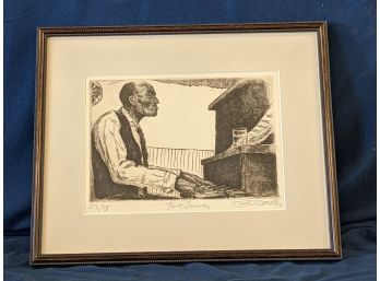 Signed Numbered And Titled Etching 'Joe James' By Glenn Edward Miller