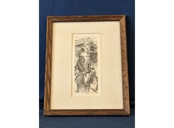 'Fete Champetre' Etching By Jacques Villon With Collector's Guild NY Label