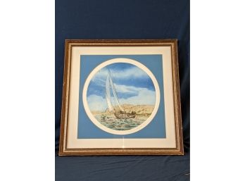 Paul Geygan Pencil Signed And Numbered Limited Edition Etching 'Sailing' Sailboat