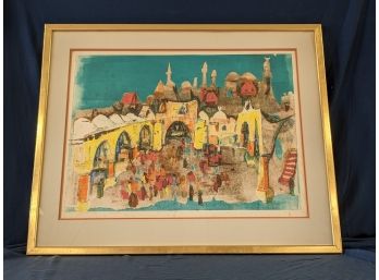 Mid Century Modern Etching Bright Colors
