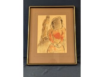 Marc Chagall Colored Lithograph 'Tamar: Daughter In Law Of Judah'