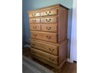 A Traditional Oak Chest-on-Chest