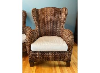 A Stunning Pottery Barn Seagrass Wingback Chair, 2 Of 2