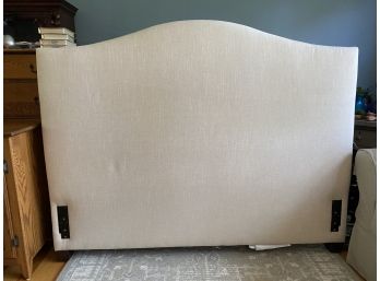 Pottery Barn Upholstered Camelback Headboard 'Raleigh' Style, Queen