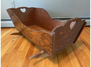 1950s Handmade Wooden Cradle