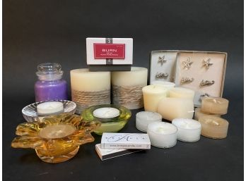 A Large Assortment Of New/Unused Candles & Accessories