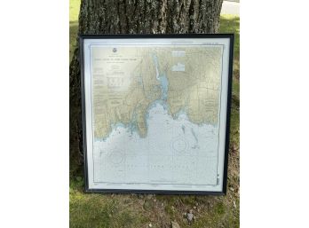 North Shore Of Long Island Sound Map, Framed