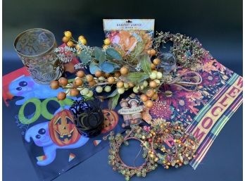 An Assortment Of Fall & Halloween Decorative Items