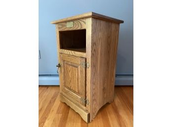 A Solid-Oak Reproduction Ice Box  Stand By White Clad, St. Louis