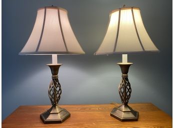 A Pair Of Quality Brass Table Lamps