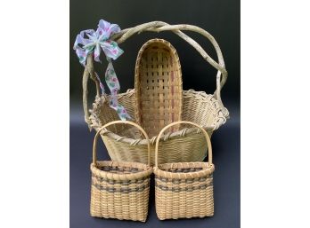 A Collection Of Natural, Woven Baskets