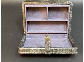 A Charcoal Gray Jewelry Box & Dresser Tray