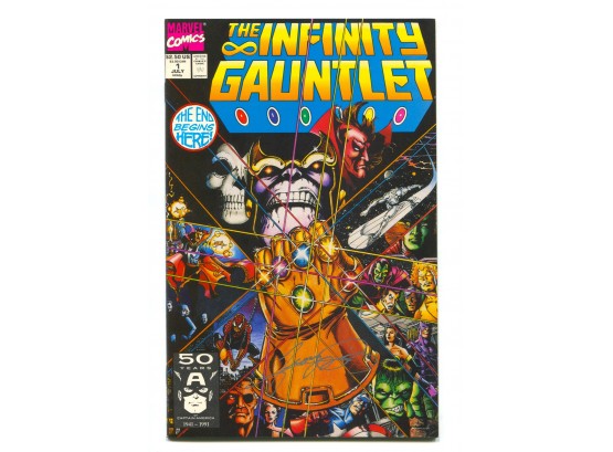 The Infinity Gauntlet #1, Marvel Comics 1991 Signed, COA