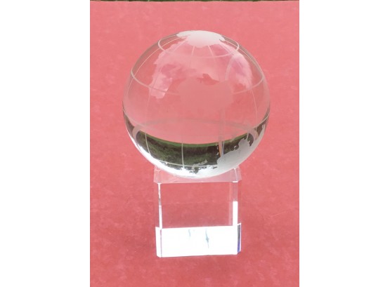 Crystal World Sphere Ball On Crystal Stand