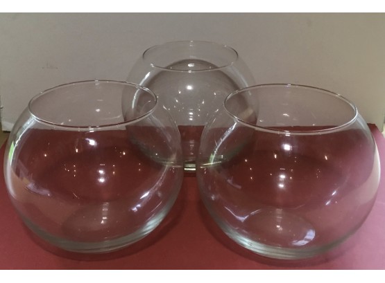 Trio Of Glass Fish Bowls