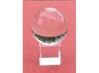 Crystal World Sphere Ball On Crystal Stand