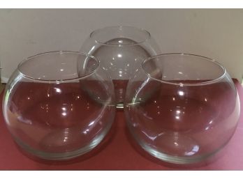 Trio Of Glass Fish Bowls