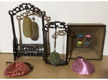 Oriental Jade & Soapstone Hanging Buddha, Thimbles