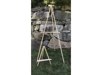 2 Wooden Easels Large & Small