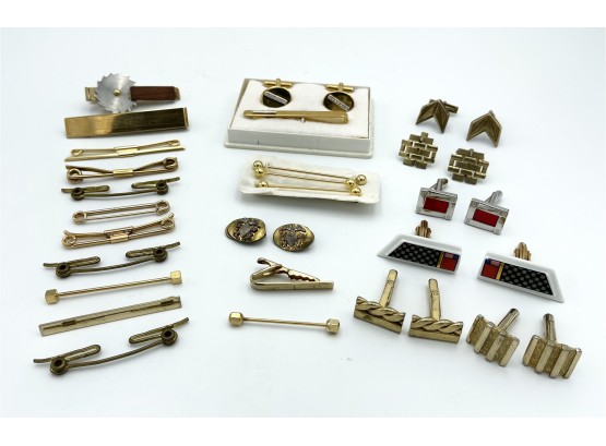 Lot Of Vintage Mens Tie Tacks/Collar Pins/Cufflinks Including Sterling Silver And Rosenthal Germany