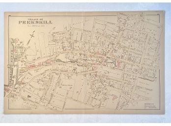 Antique 1881 Peekskill Map From GW Bromley Atlas Of Westchester County
