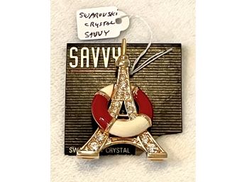Savvy Swarovski Crystal - Eiffel Tower - Pin