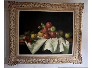 Stunning Contemporary Framed Fruit Still Life Oil Painting