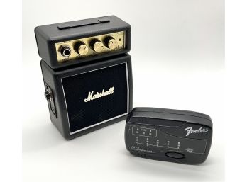 Marshall MS-2 Standard Micro Amp And Fender AT-3 Guitar Tuner In Original Boxes