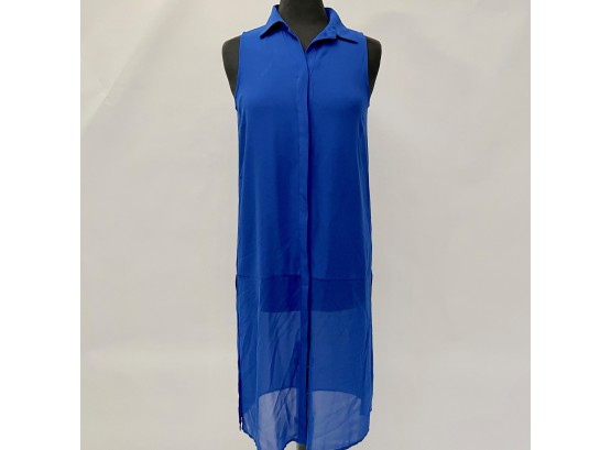 A Sleeveless Tunic Top - Button Down With Shear Bottom Half - By Tristan, Sz PS