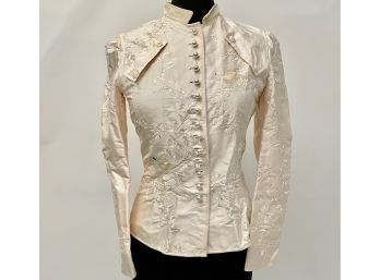 A Silk Blouse By Palmer Jones With Asian Styling And Great Details - Sz 6