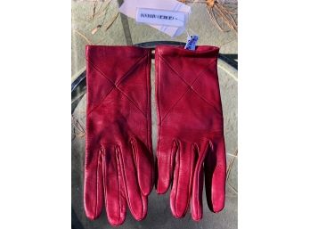 Giorgio Armani Gloves- Tag In Tact, Genuine Leather And Silk