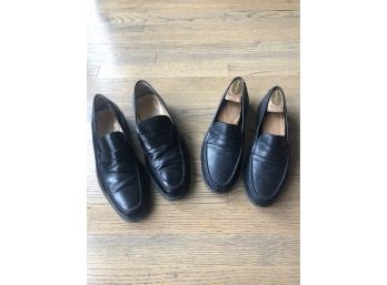 Men's Black Ferragamo Dress Shoes - Sz 10 - 2 Pair