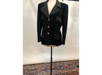 A Richard Carriere Elegant Jacket In Wool Bucle With Cotton Trimmings
